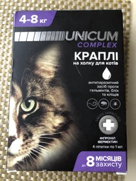 Капли Unicum Premium + от блох, клещей и гельминтов на холку для кошек 4-8 кг (UN-030) (4820150202491) фото от покупателей 2