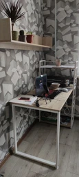 Письменный стол Ferrum-decor Серии Конект c этажеркой 75x120x60 черный ДСП Дуб Сан-Марино 16мм (XK00182)