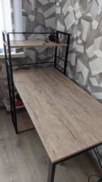 Письменный стол Ferrum-decor Серии Конект c этажеркой 75x120x60 черный ДСП Дуб Сан-Марино 16мм (XK00182) фото от покупателей 1