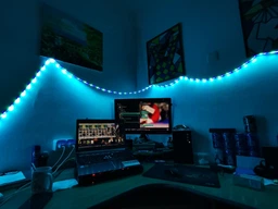 Комплект светодиодная лента влагозащищенная LED 3528 SMD RGB 12v с контроллером+Пульт + блок питания 5м фото от покупателей 1