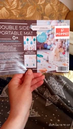 Детский двусторонний развивающий складной термоковрик для ползания POPPET Парк и Прогулка мишек 150х180x1 см (PP002-150) фото от покупателей 2