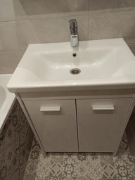 Тумба напольная JUVENTA Brooklyn Br-65 черная с умывальником Soft-65 фото от покупателей 4