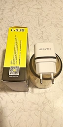 Сетевое зарядное устройство AWEI C-930 Travel charger 2USB 2.1A White/Silver