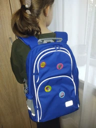 Рюкзак напівкаркасний шкільний Kite Education Smart 38 x 28 x 15 см 16-25 л Синій (K19-702M-3) фото від покупців 2