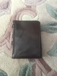 Шкіряний чоловічий гаманець Vintage середнього розміру коричневого кольору з кнопкою (bg146fash02) фото від покупців 1
