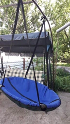 Гойдалка підвісна для дітей та дорослих, гніздо лелеки «Take&Ride Nest» Yellow фото от покупателей 7