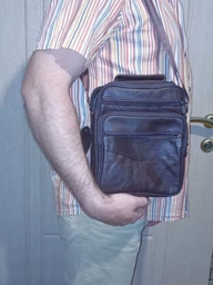 Сумка планшет через плечо мужская из натуральная кожи Vintage leather-14991 Коричневая фото от покупателей 17