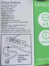 Сетевой удлинитель Schneider 3 розетки 1.5 м Black (ST9431B) фото от покупателей 12