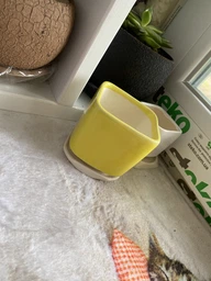 Керамический горшок для суккулентов Mini Plant маленького размера 6,4х6,5см Квадратный Бирюзовый фото от покупателей 8