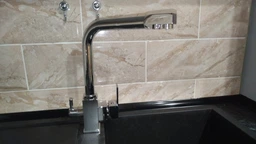 Смеситель для кухни с подключением к фильтру Luxor Mercury Stainless steel 3D Prof стальной , сатин (хром) + отдельно питьевой канал на смесителе с фильтра фото от покупателей 3