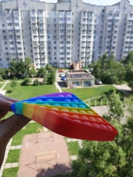 Антистрес гра Pop It, Поп Іт гра пупырка, райдужна веселка квадрат, ar.6356 фото від покупців 8