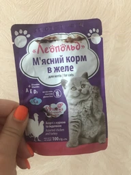 Упаковка влажного корма для кошек Леопольд Мясной корм Ассорти с ягненком и сердцем в желе 24 шт по 100 г (4820185491709-24) фото от покупателей 3