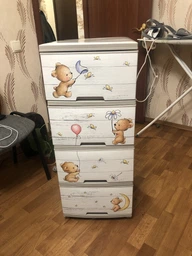 Комод пластиковий декор 4 46*39*96см (темно-коричневий ведмеді) А123093-82 Шафка Алеана