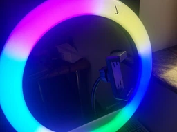 Кольцевая LED лампа диаметром 33 см RGB MJ, штативом 2 метра лампа для селфи (1369) фото от покупателей 10