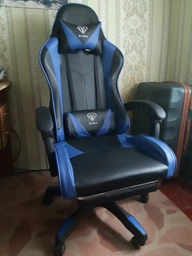 Геймерское кресло игровое с подставкой для ног Германия Черно-синий BS811 до 120кг фото от покупателей 13