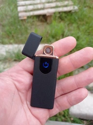 Электронная USB зажигалка на аккумуляторе сенсорный прикуриватель индикатором заряда Черная (as-1200) фото от покупателей 13