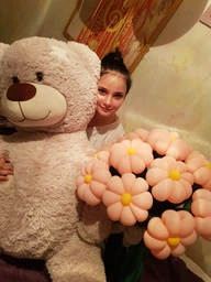 Мишка с латками плюшевый Yarokuz Джозеф 140 см Капучино (YK0130)