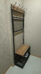 Вішалка для одягу в стилі Лофт металева з полицями Ward-161
