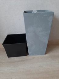 Горщик для квітів Urbi Square Beton Effect 17см Антрацит мармуровий (DURS170E-S433) фото від покупців 1
