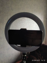 Кольцевая светодиодная LED лампа Ring 26 см со штативом и держателем для телефона (14324mel2)