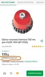 Щетка для УШМ Intertool чашечная 150мм*М14 витая проволока BT-2150