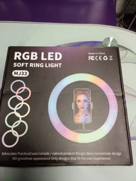 Кольцевая LED лампа диаметром 33 см RGB MJ, штативом 2 метра лампа для селфи (1369) фото от покупателей 8