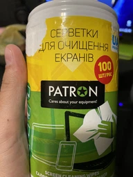 Влажные салфетки Patron для очистки экранов и мониторов туба 100 шт (CS-PN-F3-027) фото от покупателей 16