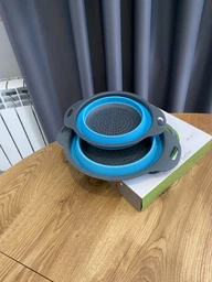 Друшляк силіконовий складаний 2 шт в комплекті Collapsible filter Baskets (великий + маленький) Зелений TRG-65270