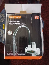 Кран электрический Делимано проточный водонагреватель Delimano с LCD экраном нижнее подключение белый фото от покупателей 16