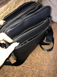 Мужская кожаная сумка-мессенджер Tiding Bag A25-17622-3A Черная фото от покупателей 9