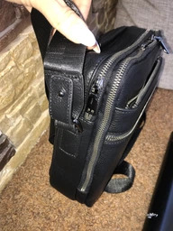 Мужская кожаная сумка-мессенджер Tiding Bag A25-17622-3A Черная фото от покупателей 10