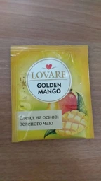 Чай зелений китайський дрібнолистовий Lovare Golden Mango з пелюстками квітів та натуральним ароматом манго 50 пакетиків в індивідуальних конвертах (4820198877644) фото від покупців 1