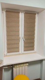Ролета День Ночь TyulPan Бамбук 32.5x170 см Коричневый с направляющими струнами фото от покупателей 2