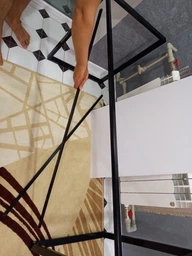 Стол компьютерный письменный с металлическим каркасом в стиле Лофт (Loft) от производителя DrevoGoods усиленный, прямой рабочий для дома и офиса 1000х750х600мм; металл: Черный; дерево: Антрацит (0318|23) фото от покупателей 6