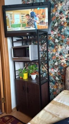 Этажерка 3/60 Ferrum-decor Серии Конект с тумбой 144x60x28 Серый ДСП Сонома (FD1038) фото от покупателей 3