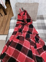 Плед Love You ly4093 клетка шерстяной 140х200 Красный с черным (ly4093) (4820000004093) фото от покупателей 6