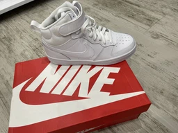 Подростковые высокие кеды для девочки Nike Court Borough Mid 2 (Gs) CD7782-005 35.5 Black/Sunset Pulse-White (194953181180)