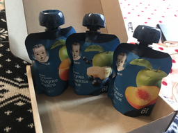 Фруктове пюре Gerber Яблуко, чорниця та банан з 6 місяців Пастеризоване 90 г (7613036345880) фото від покупців 10