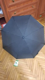 Парасоля унісекс, полегшений, чорний з прямою ручкою та антивітром AVK 798