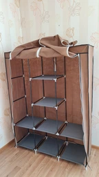 Складной тканевый шкаф для одежды и обуви 175х130х45 см Storage Wardrobe каркасный шкаф для одежды фото от покупателей 5