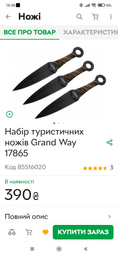 Набір туристичних ножів Grand Way 17865