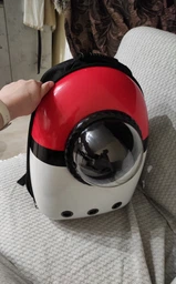 Рюкзак для переноски животных с иллюминатором CosmoPet для кошек и собак Красно-белый (Pokemon) фото от покупателей 4