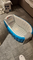 Детская надувная ванночка с подушкой и ножным насосом Intime Baby Bath Tub для купания ребенка со сливом 98X65X28 см Розовый (D-2019090676) фото от покупателей 1