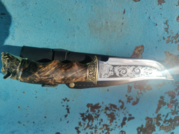 Охотничий нож MASTERKRAMI "Кабан" сталь 40х13 мельхиор фото от покупателей 1