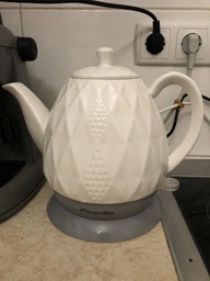 Чайник электрический керамический 1.5л 1200W Kamille Vizo крышка с силиконовым кольцом Белый фото от покупателей 5