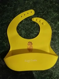 Силиконовый нагрудник-слюнявчик Zupo Crafts Dino с карманом гипоаллергенный Желтый