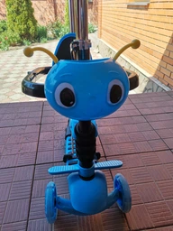 Самокат дитячий Scale Sports Kinder з сидінням і батьківською ручкою Божа корівка малиновий фото від покупців 6