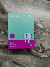 Набор менструальных чаш Satisfyer Feel Secure (light blue), 15мл и 20мл, мешочек для хранения фото от покупателей 3