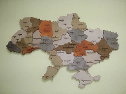 Карта Украины настенная ручной работы из дерева Diptaro 70*50см