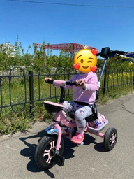 Детский трехколесный велосипед с родительской ручкой M&G Techno "MODERN BIKE" розовый (10483)